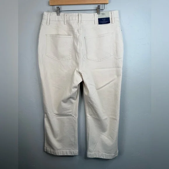 NWT Boden Cropped Flare High-Rise Jeans Cream Size 18 US - Picture 3 of 14